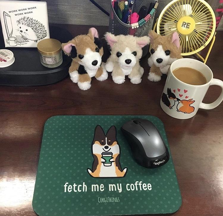 "Fetch Me My Coffee" Corgi Mousepad