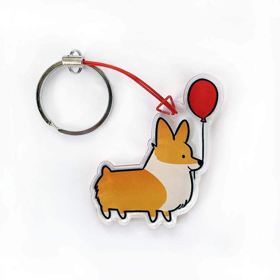 Corgi Dog Acrylic Keychain Bag Charm
