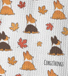 "Autumn Leaves" Corgi Waffle Weave Kitchen Towel
