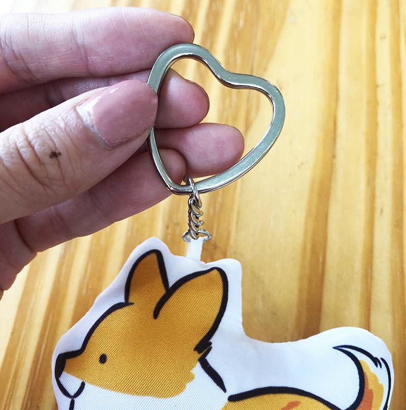 Sploot Corgi w/ Tail Pillow Keychain