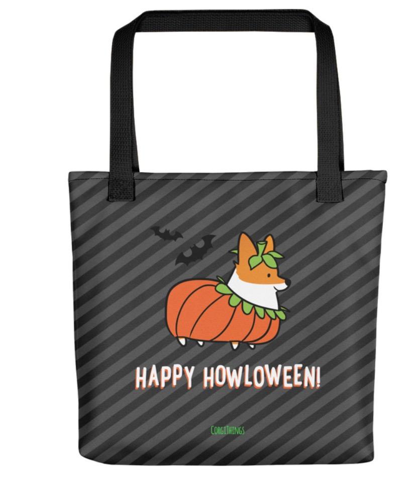 "Corgi Howloween Pumpkin" Tote Bag | Halloween Collection