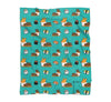 Sushi Tricolor Corgi Fleece Blanket | 3 Sizes