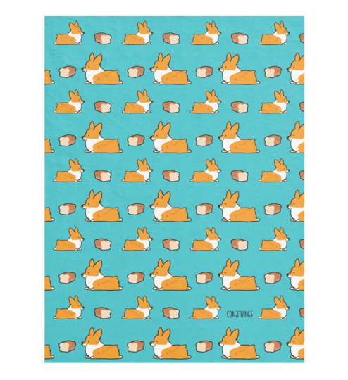 Blue Loaf Corgi Fleece Blanket | 3 Sizes