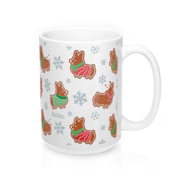 "Gingerbread Corgis" 15oz Mug | Holiday Collection