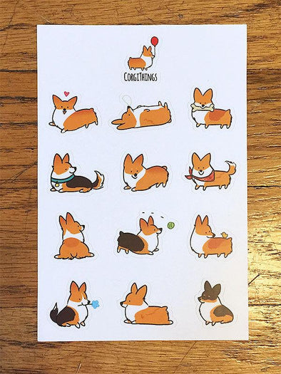 Kawaii Corgi sticker sheet – Jenny V Stickers