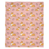 Pink Corgi Sploot Fleece Blanket | 3 Sizes