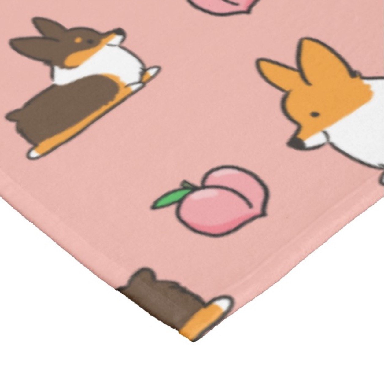 Pink Tricolor Corgi Sploot Fleece Blanket | 3 Sizes