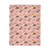 Pink Tricolor Corgi Sploot Fleece Blanket | 3 Sizes