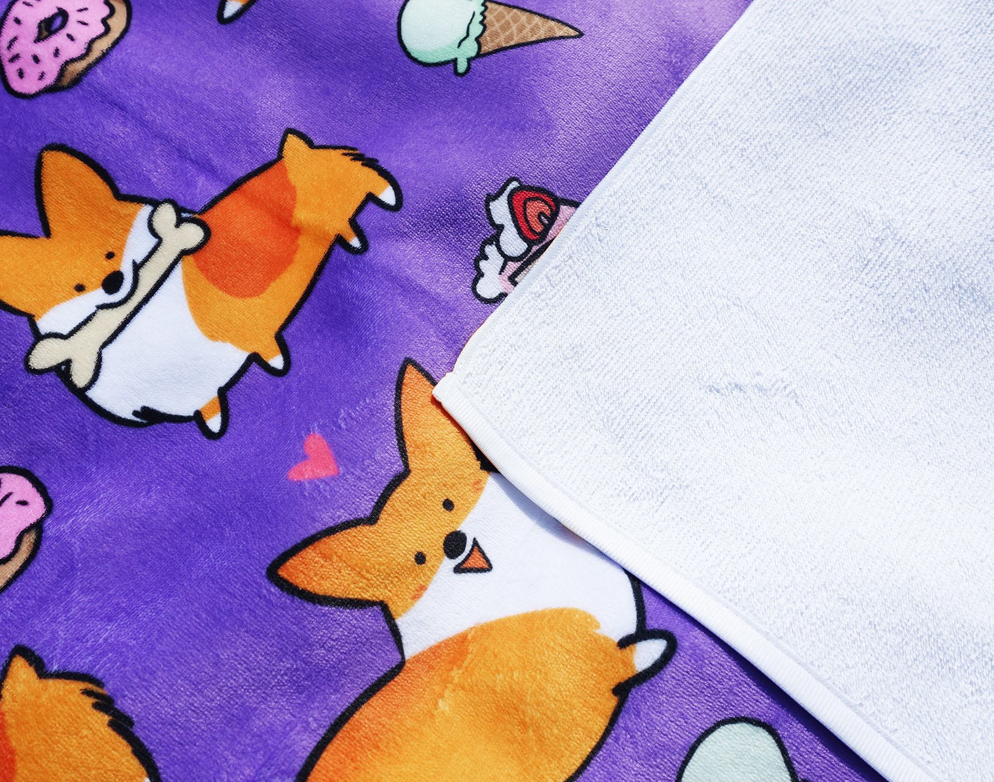 Sweet Treats Corgi Beach Towel