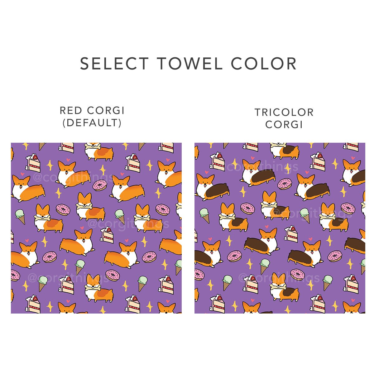 Sweet Treats Corgi Beach Towel