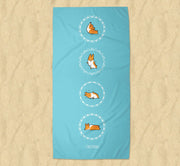 Namaste Corgi Beach Towel