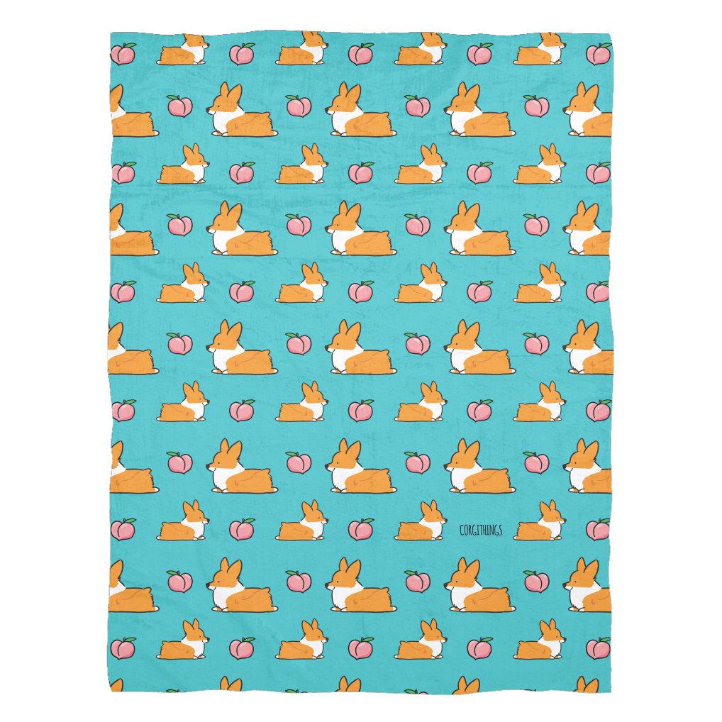Blue Corgi Sploot Fleece Blanket | 3 Sizes