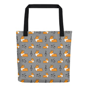 Music Notes Corgi Tote Bag