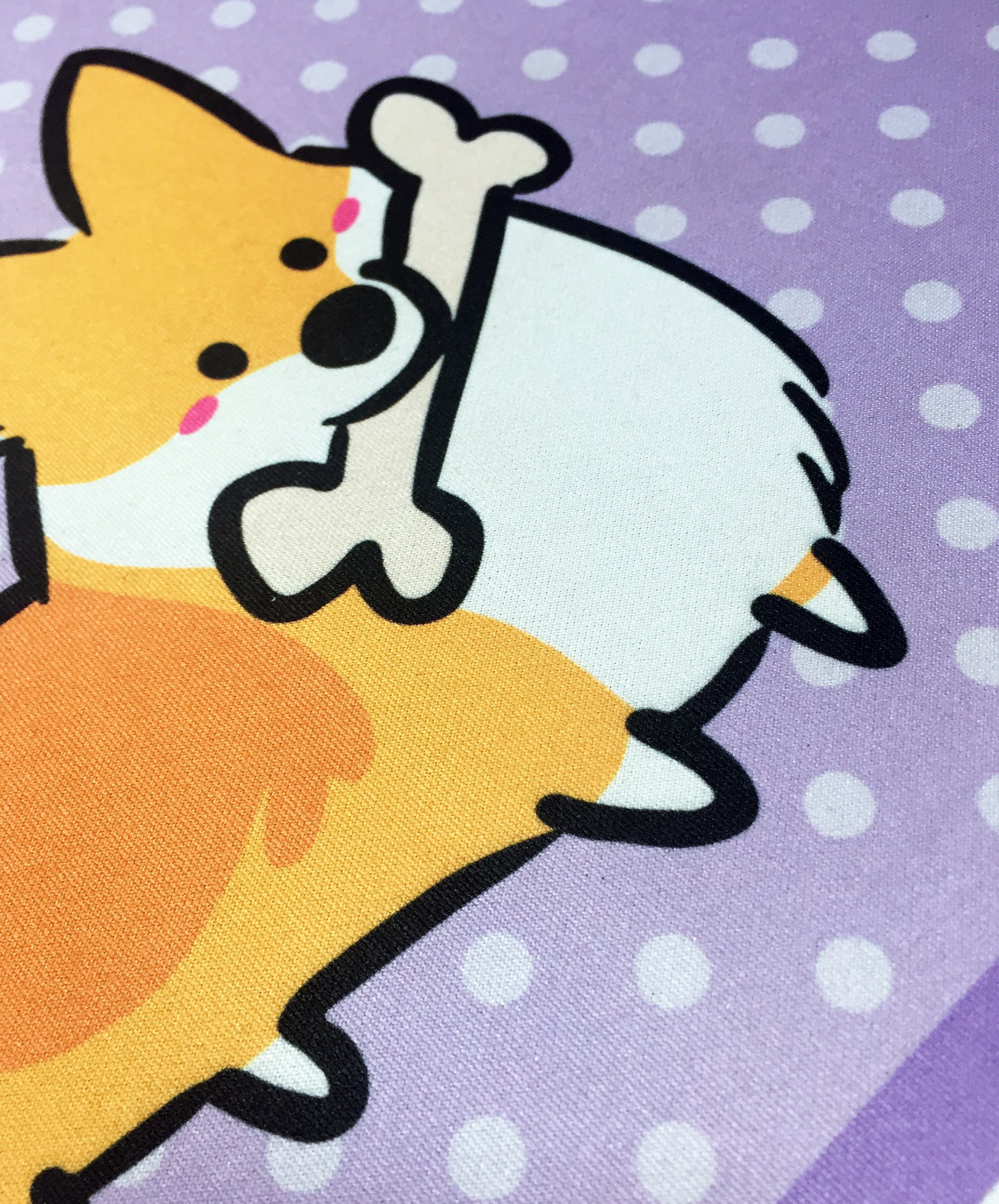Custom Corgi Bone Fabric Placemat | 12x18x0.1" Polyester Fabric & Neoprene Pet Mat | Personalize Color, Corgi, Name | Made to Order