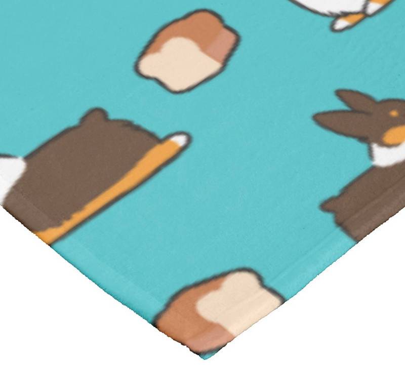 Blue Loaf Tricolor Corgi Fleece Blanket | 3 Sizes