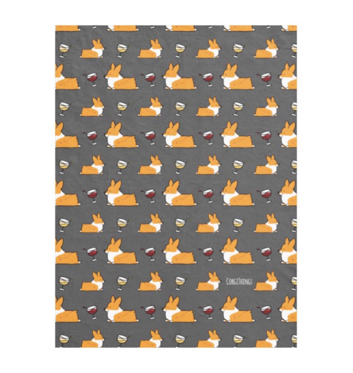 Corgis & Wine Fleece Blanket | 3 Sizes