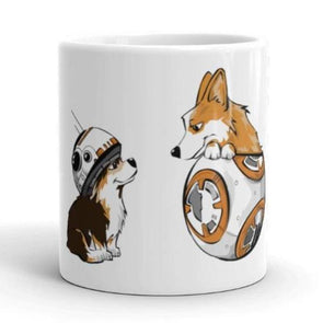 BB8 and Corgi friends Tea or Coffee mug