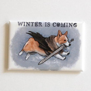 Winter is Coming Corgi Magnet