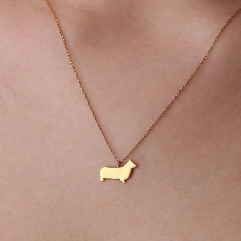 14K Solid Gold Tiny Pembroke Necklace