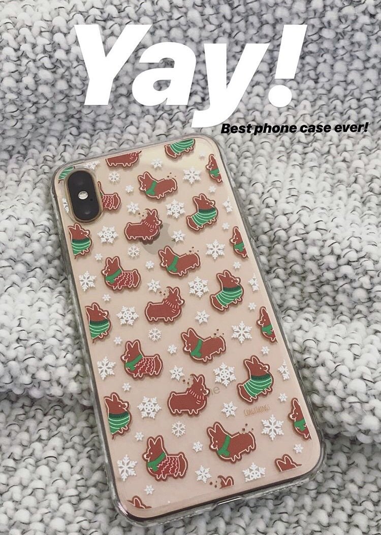 "Gingerbread Corgis" Clear iPhone Case | Holiday Collection