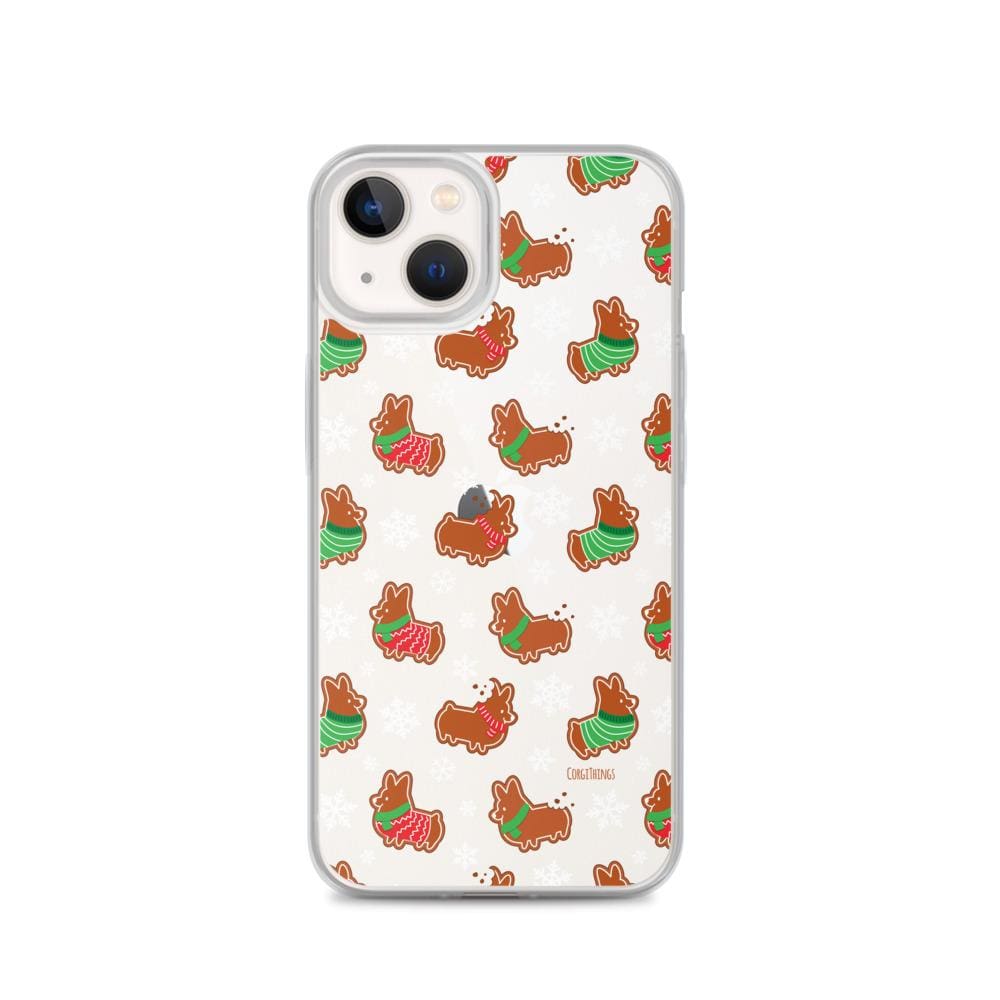 "Gingerbread Corgis" Clear iPhone Case | Holiday Collection