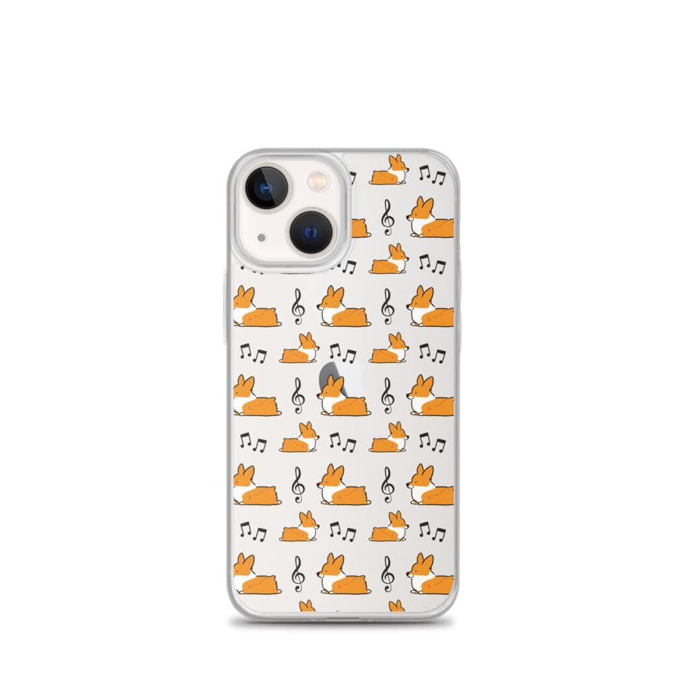 "Music Notes" Corgi Clear iPhone Case