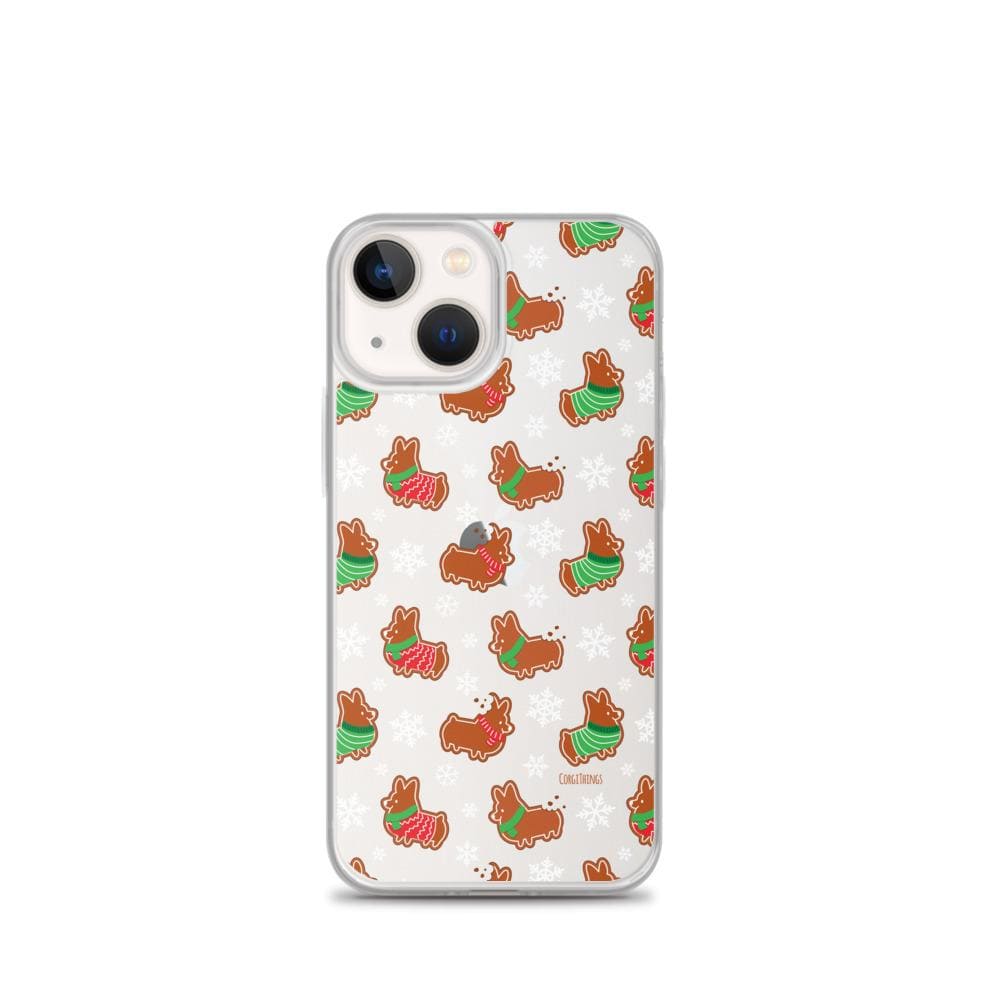 "Gingerbread Corgis" Clear iPhone Case | Holiday Collection