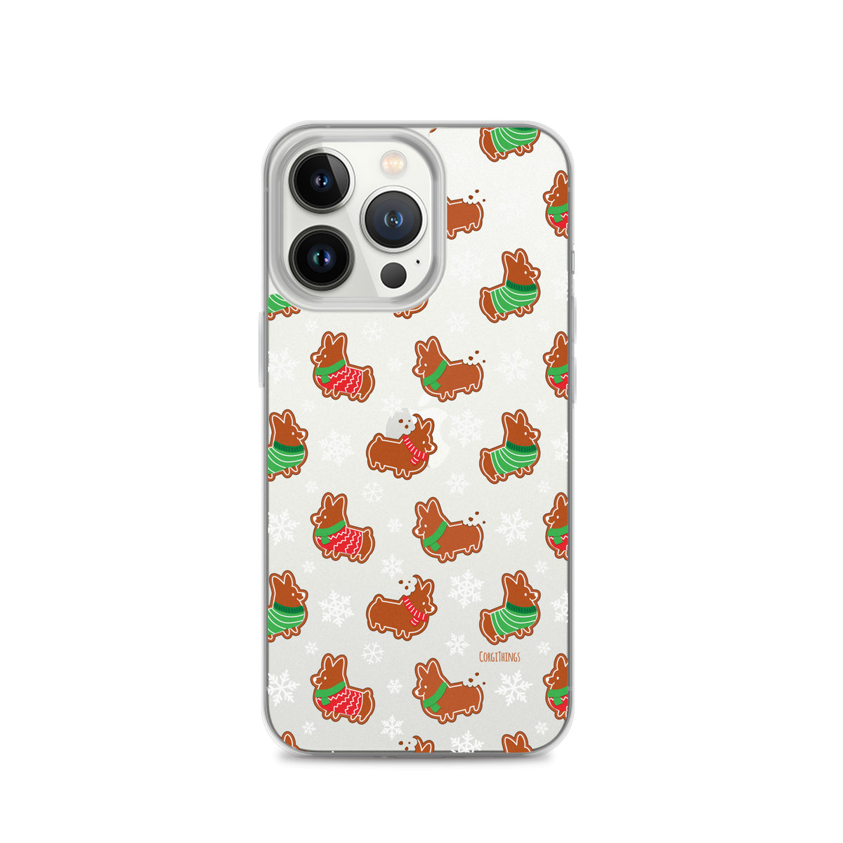 "Gingerbread Corgis" Clear iPhone Case | Holiday Collection