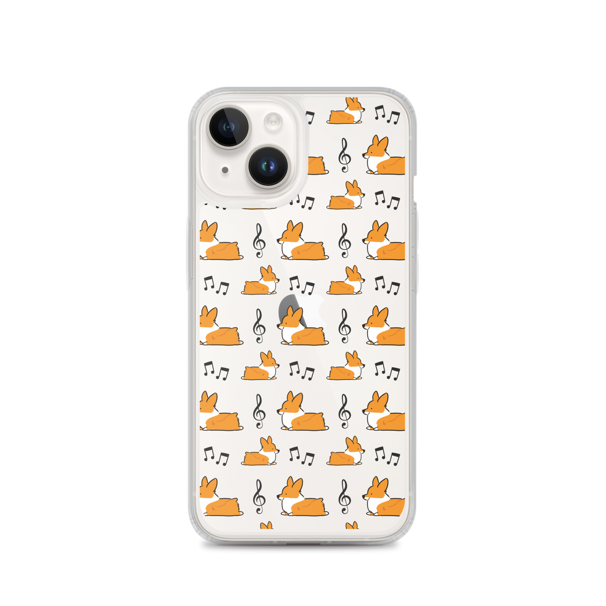 "Music Notes" Corgi Clear iPhone Case