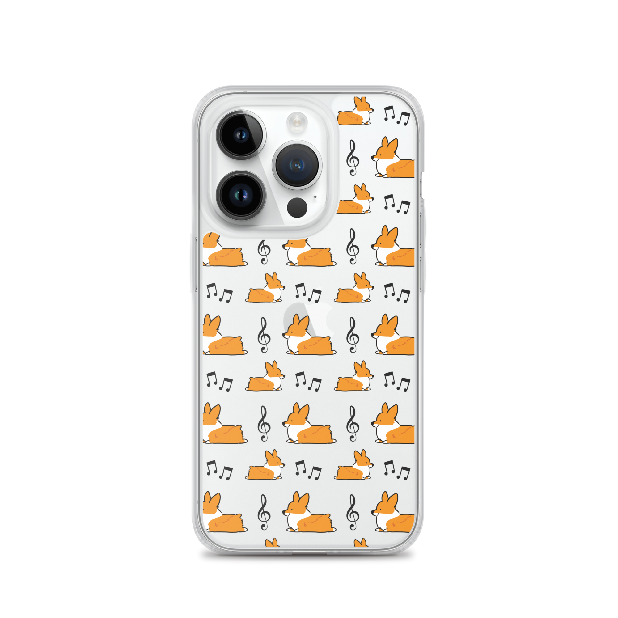 "Music Notes" Corgi Clear iPhone Case