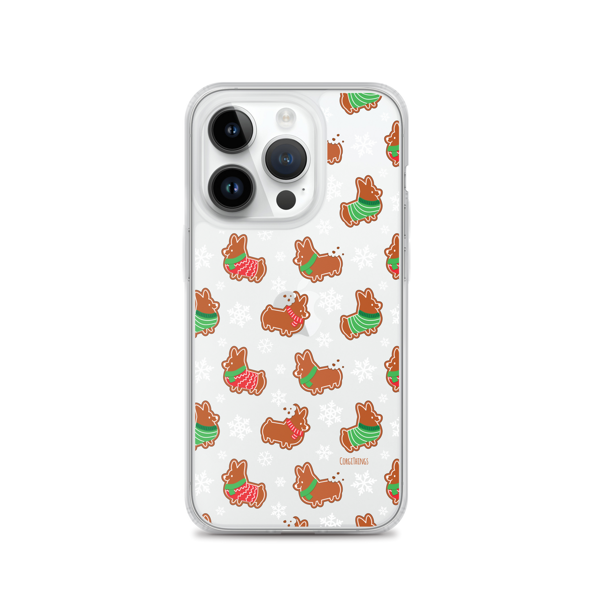 "Gingerbread Corgis" Clear iPhone Case | Holiday Collection