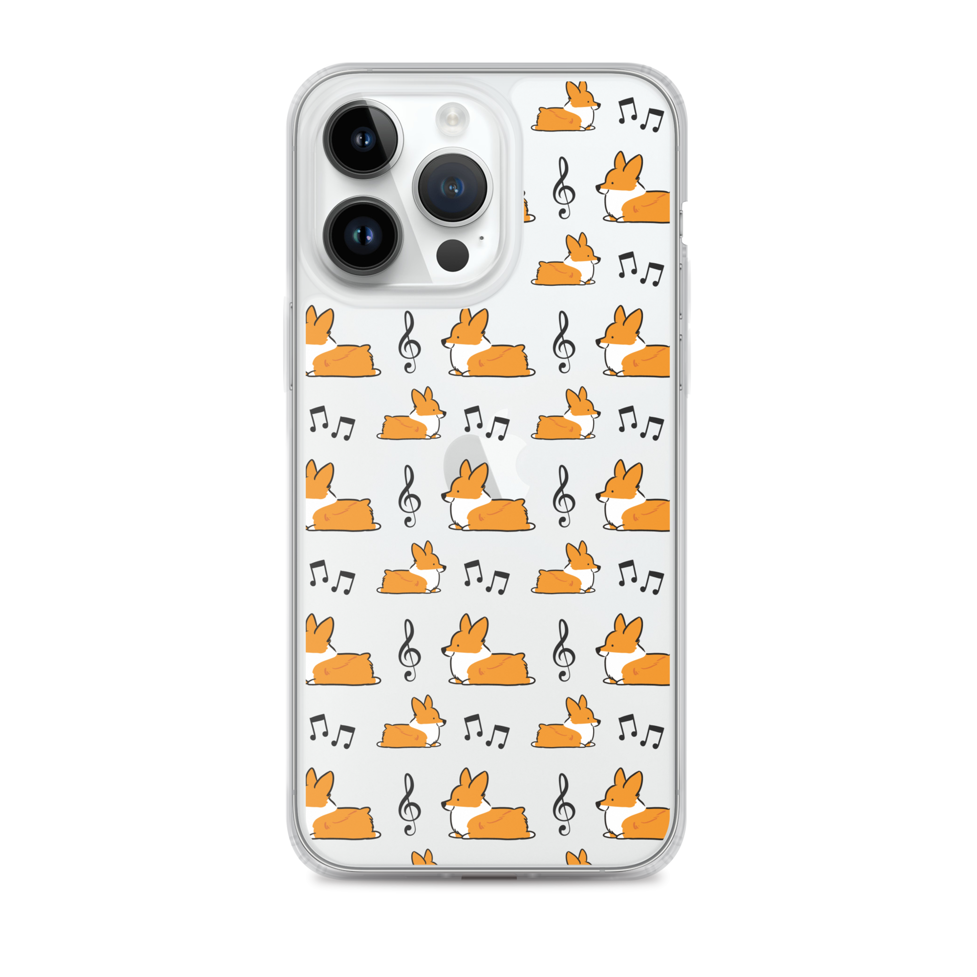 "Music Notes" Corgi Clear iPhone Case