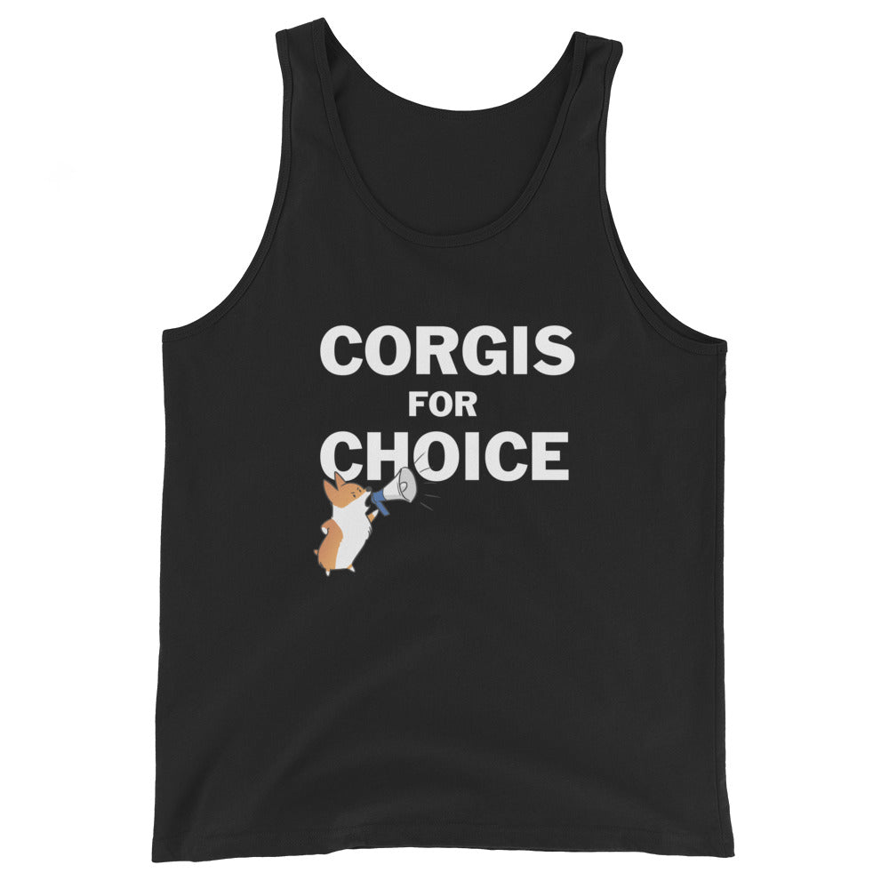 "Corgis for Choice" Unisex Tank Top (Dark Tee)
