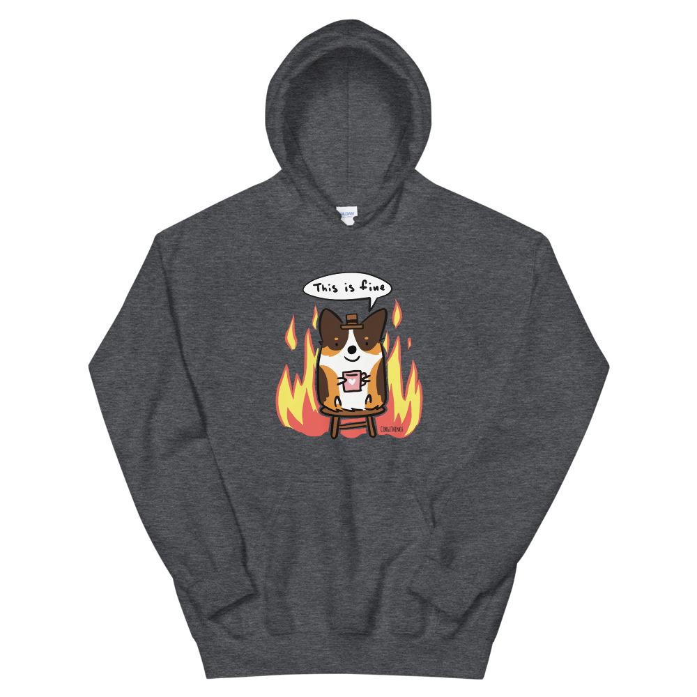 "This is Fine" Corgi Unisex Hoodie