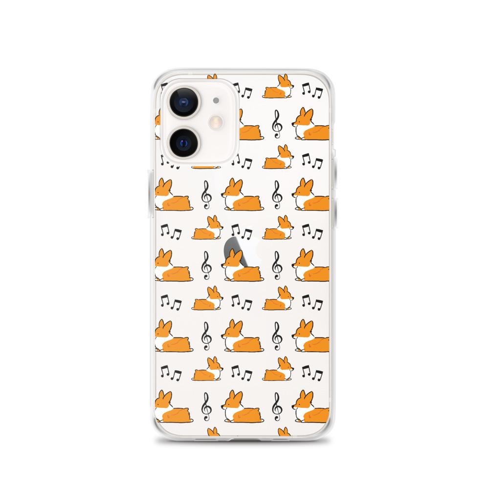 "Music Notes" Corgi Clear iPhone Case
