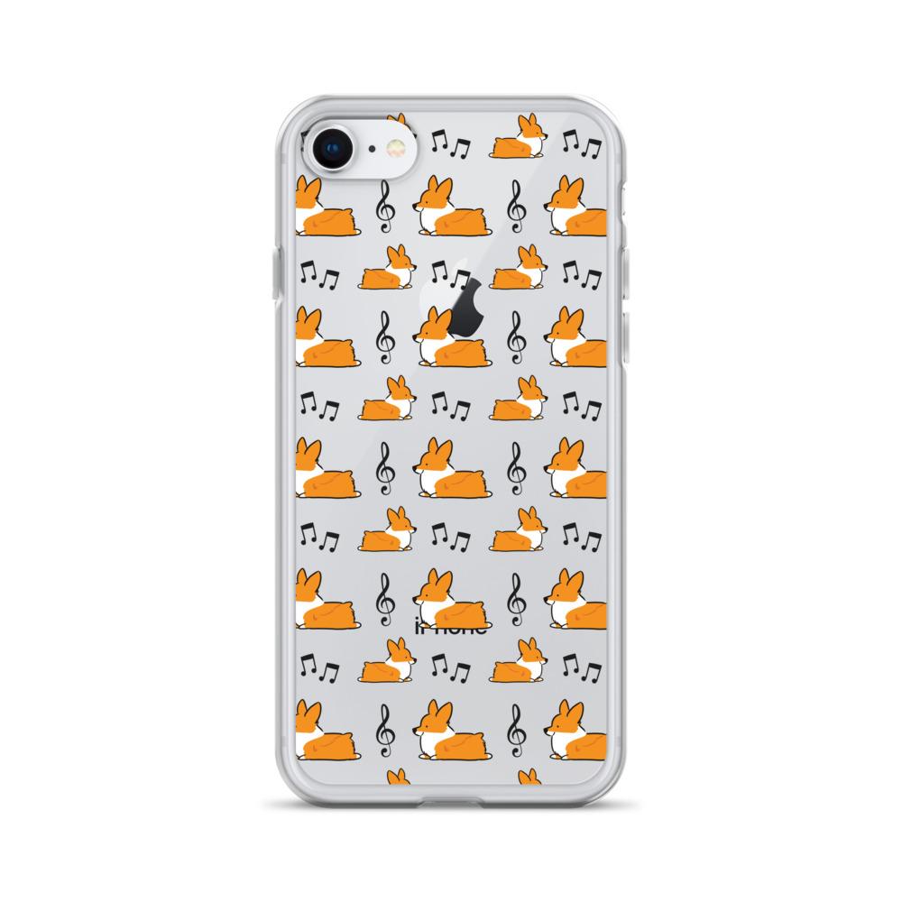 "Music Notes" Corgi Clear iPhone Case