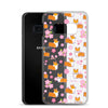 "Cherry Blossoms" Corgi Clear Samsung Phone Case