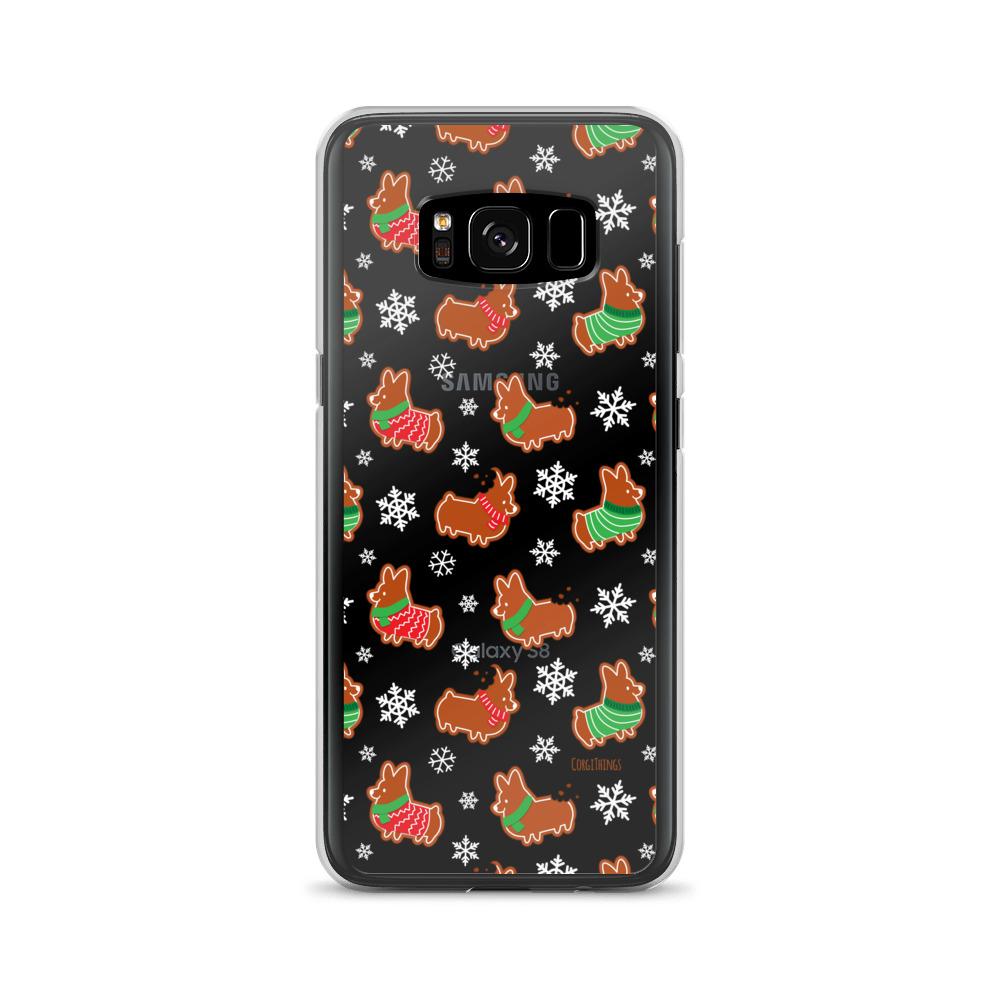"Gingerbread Corgis" Clear Samsung Phone Case | Holiday Collection
