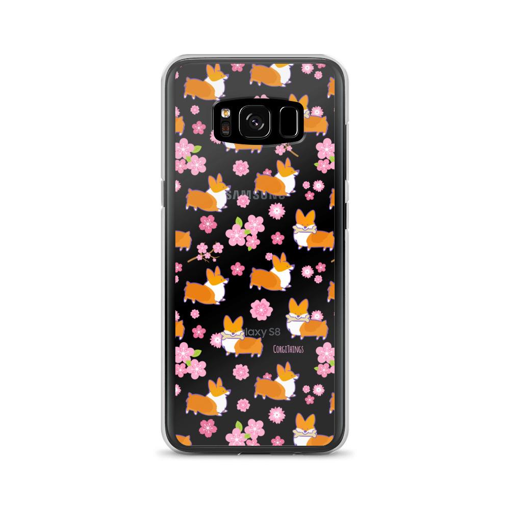 Cherry Blossoms Corgi Clear Samsung Phone Case Samsung Galaxy S24 Plus Cherry Blossoms Corgi Clear Samsung Phone Case Samsung Galaxy S24 Plus