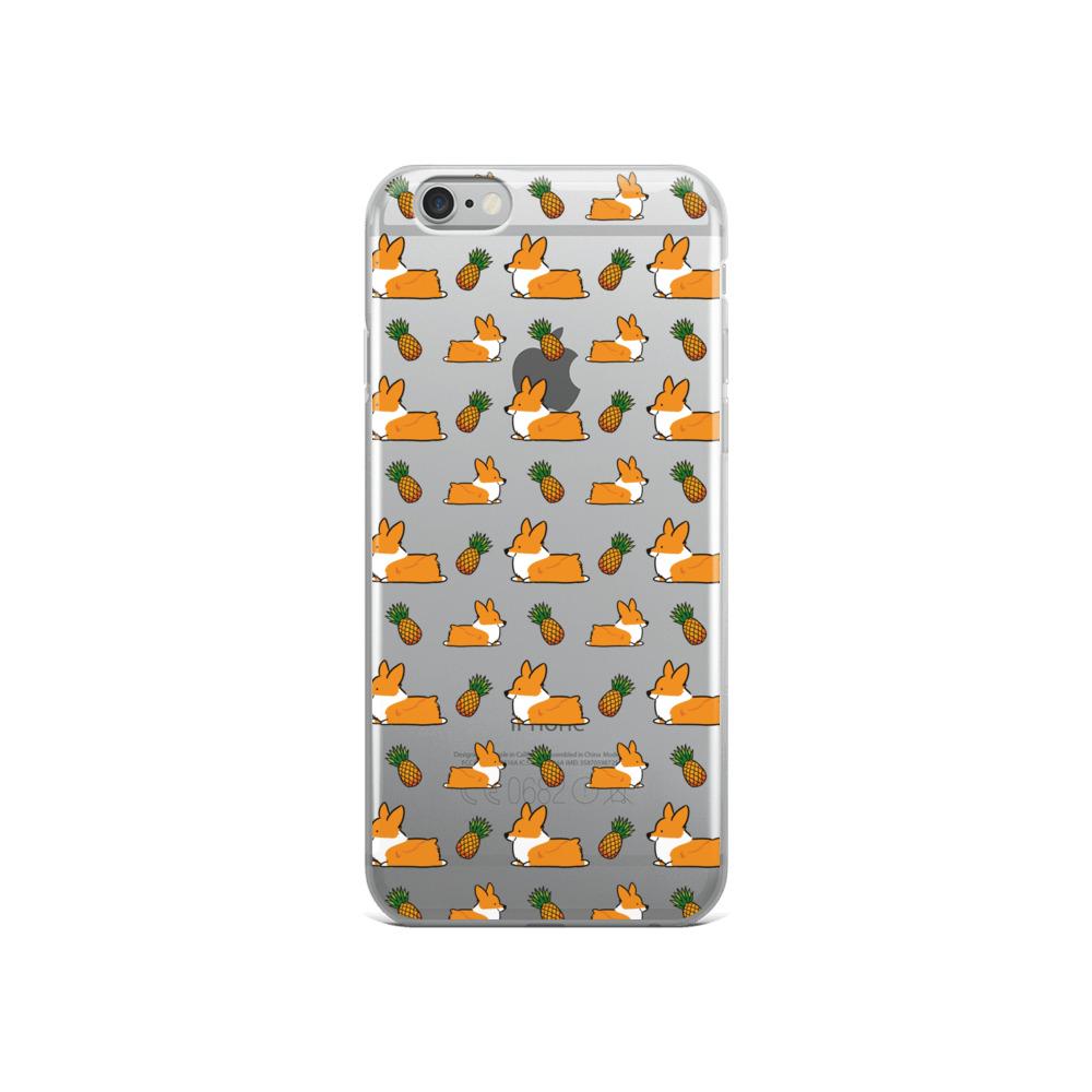 "Pineapple Corgis" Clear iPhone Case