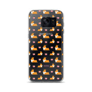 "Peach Sploot" Corgi Clear Samsung Phone Case
