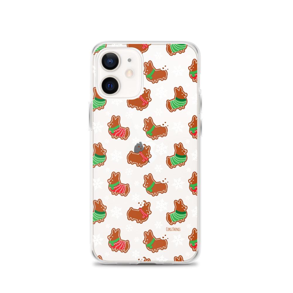 "Gingerbread Corgis" Clear iPhone Case | Holiday Collection