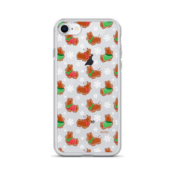 "Gingerbread Corgis" Clear iPhone Case | Holiday Collection