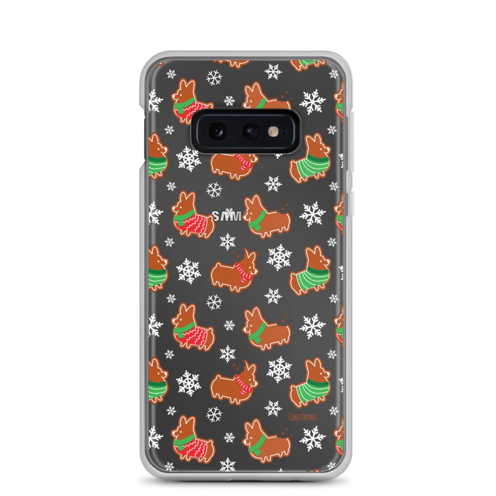 "Gingerbread Corgis" Clear Samsung Phone Case | Holiday Collection