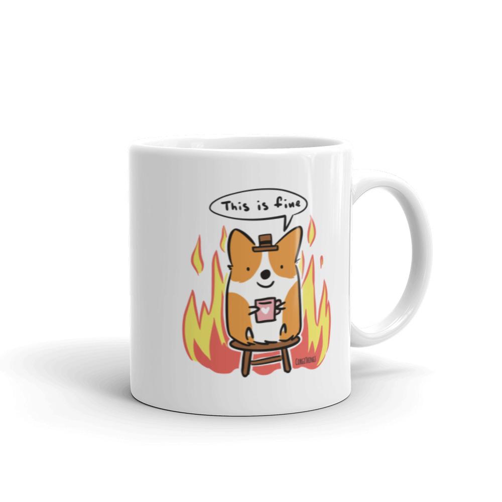 “This is Fine" Corgi Mug