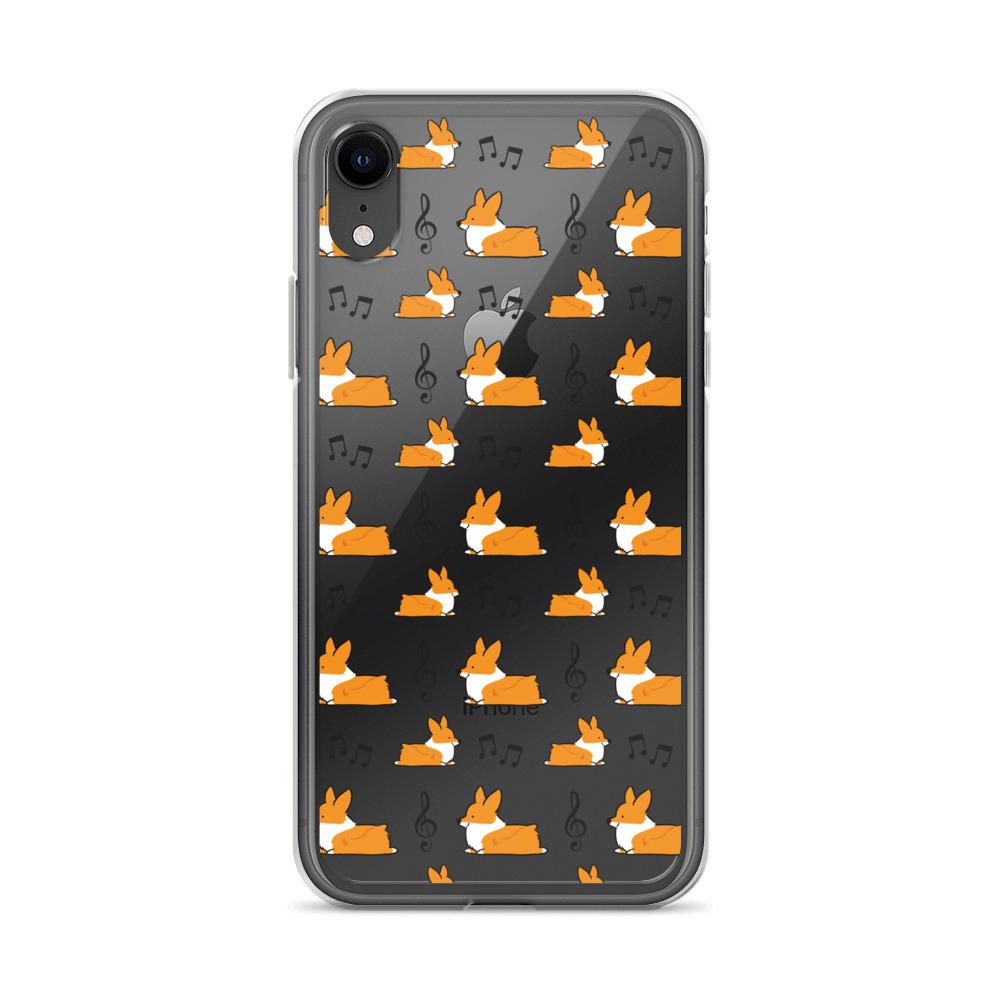 "Music Notes" Corgi Clear iPhone Case