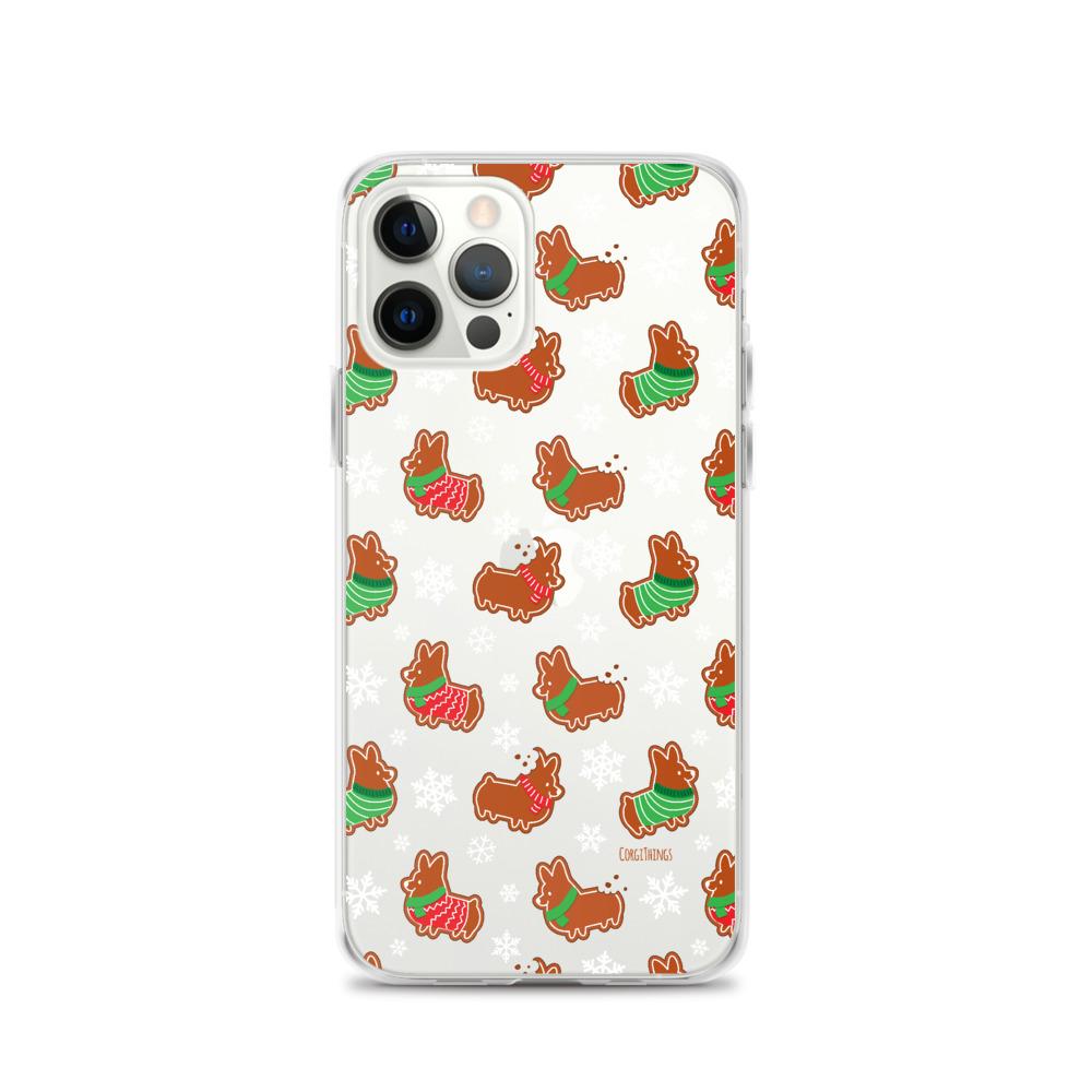 "Gingerbread Corgis" Clear iPhone Case | Holiday Collection