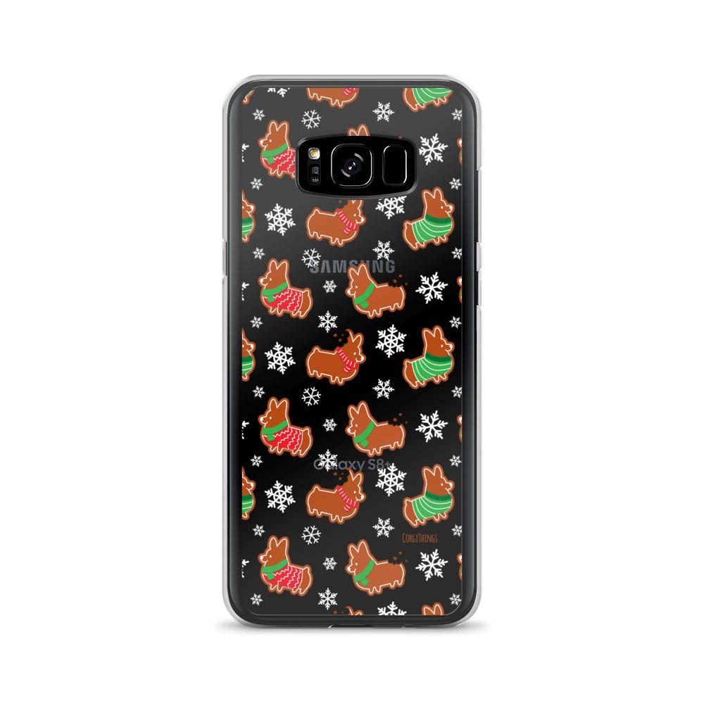 "Gingerbread Corgis" Clear Samsung Phone Case | Holiday Collection