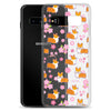 "Cherry Blossoms" Corgi Clear Samsung Phone Case