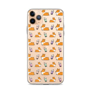 "Bubble Tea Corgis" Clear iPhone Case